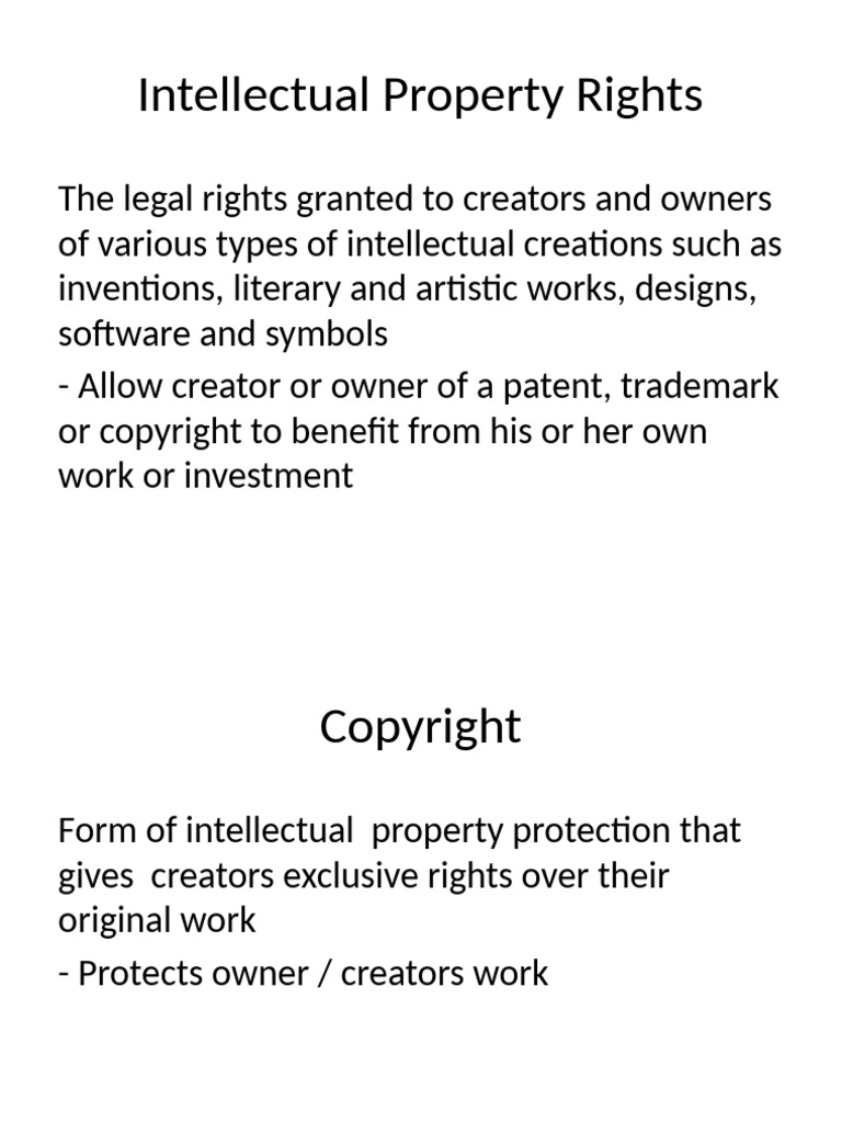 Understanding Intellectual Property Rights | PDF