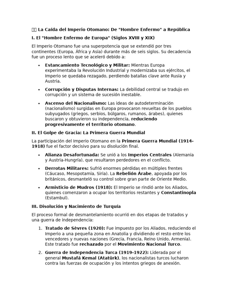 Caída del Imperio Otomano y Turquía | PDF | imperio Otomano | pavo