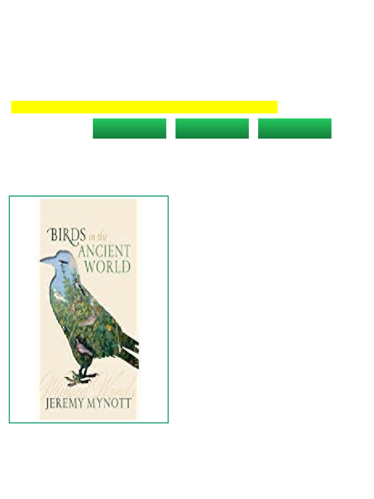 (Ebook) Birds in the Ancient World: Winged Words by Jeremy Mynott ISBN ...