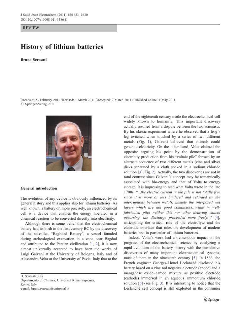 Evolution of Lithium Battery Technology | PDF | Lithium Ion Battery ...