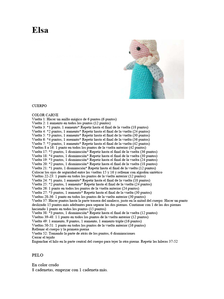 Frozen - Elsa Amigurumi | PDF