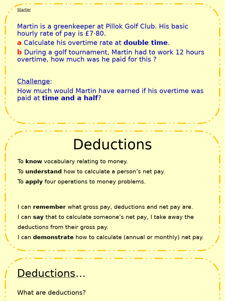 Calculating Net Pay and Deductions | PDF | Tax Deduction | Pension