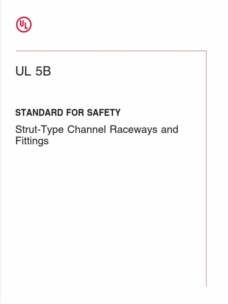 UL 5B: Strut-Type Channel Raceway Standard | PDF | Electrical Wiring ...