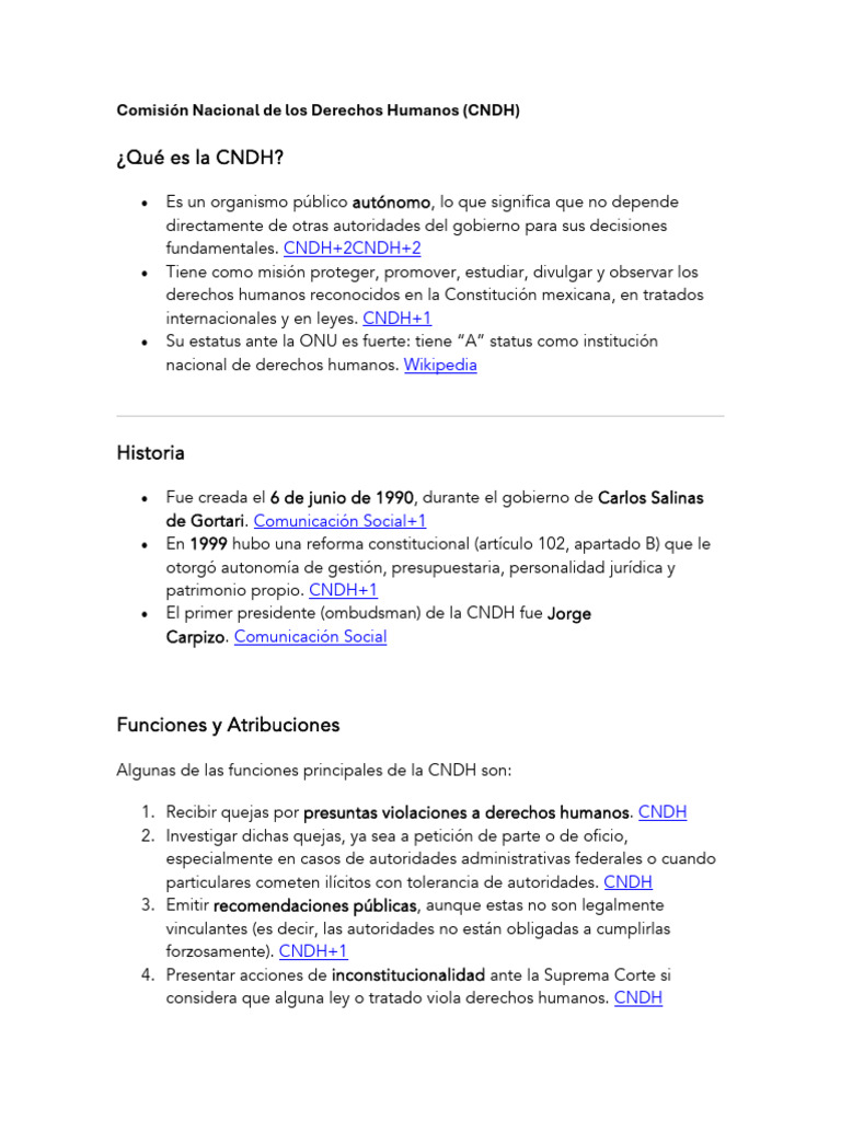 Funciones y retos de la CNDH en México | PDF | Justicia | Crimen y ...