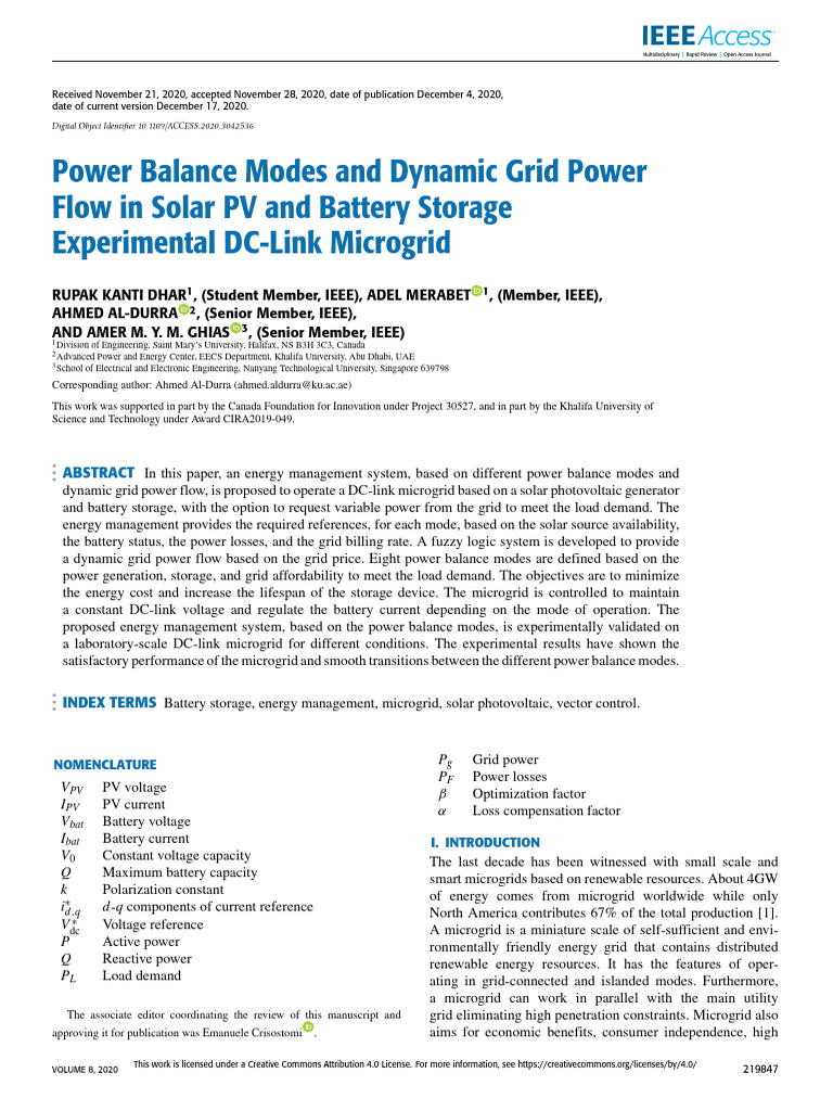 Power Balance Modes and Dynamic Grid Power Flow in Solar PV and Battery ...
