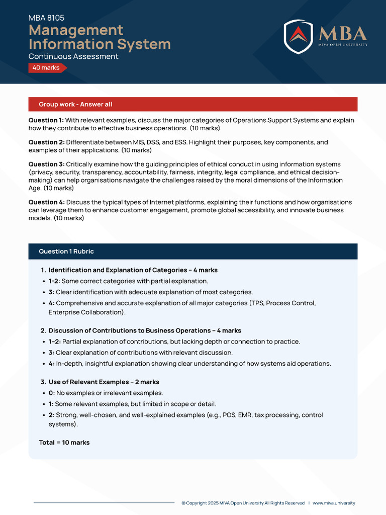 MBA 8105 December CA Submission | PDF | Computing