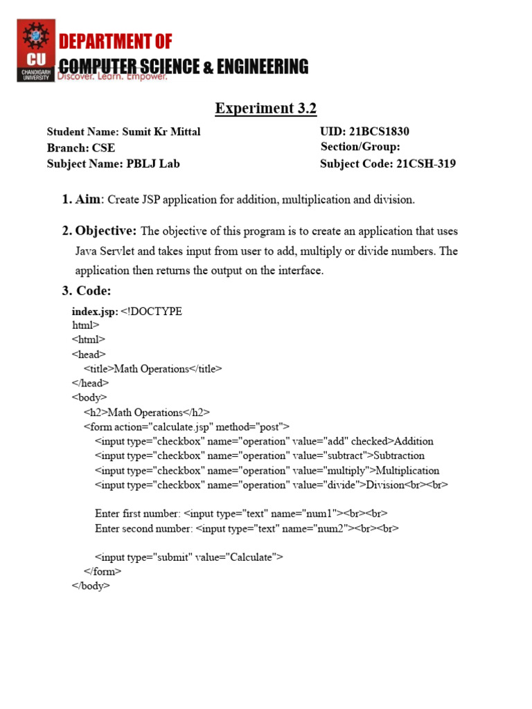 21BCS1830_PBLJ 3.2 | PDF | Computer Engineering | Computer Programming