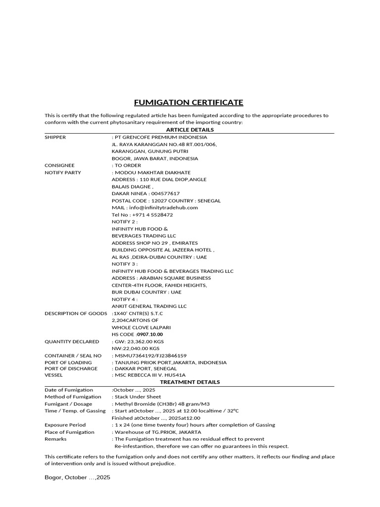Draft Fumigation CI 051 REVISI | PDF | Pesticide