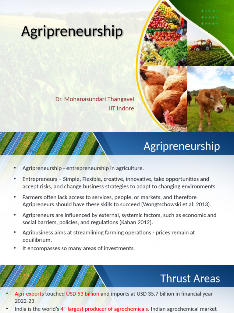 Agripreneurship Opportunities in India | PDF | Agriculture | Agribusiness