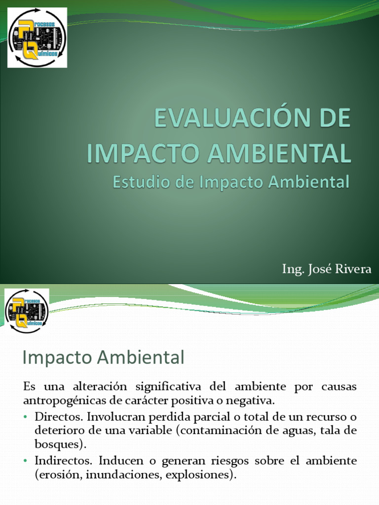 Estudio de Impacto Ambiental: Proceso y Etapas | PDF | Evaluación de ...
