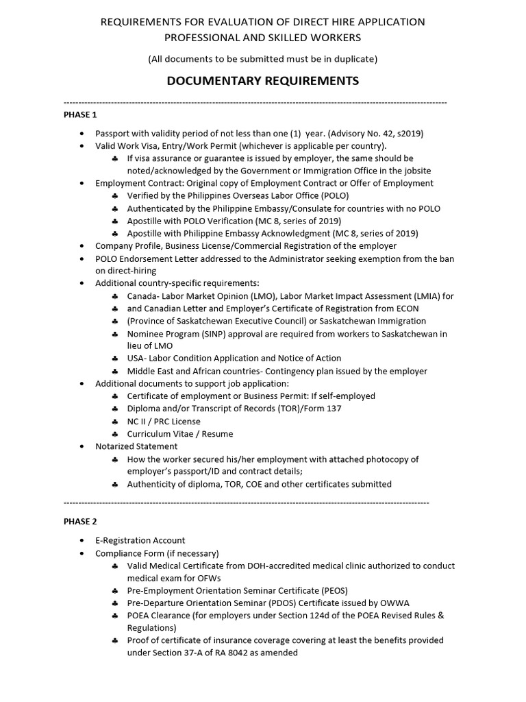 Httpswww.poea.Gov.phservicesworkersProfessional Checklist.pdf | PDF ...