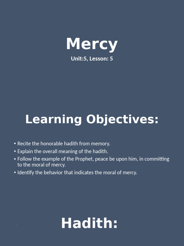 Understanding Mercy in Hadith | PDF | Muhammad | Islamic Belief And ...