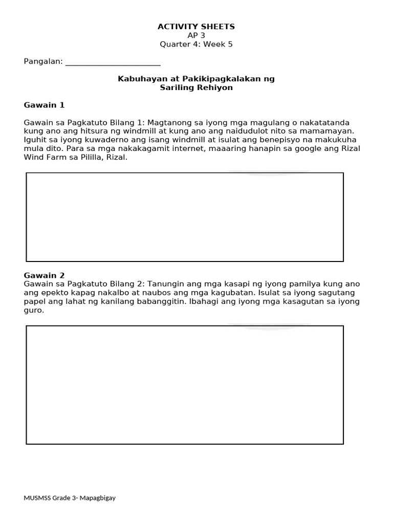 AP 3 Activity Sheet Q4 W5 | PDF