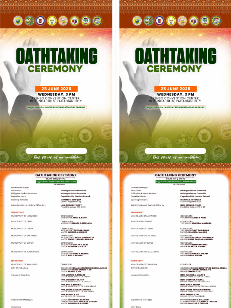 Oathtaking Ceremony Program | PDF