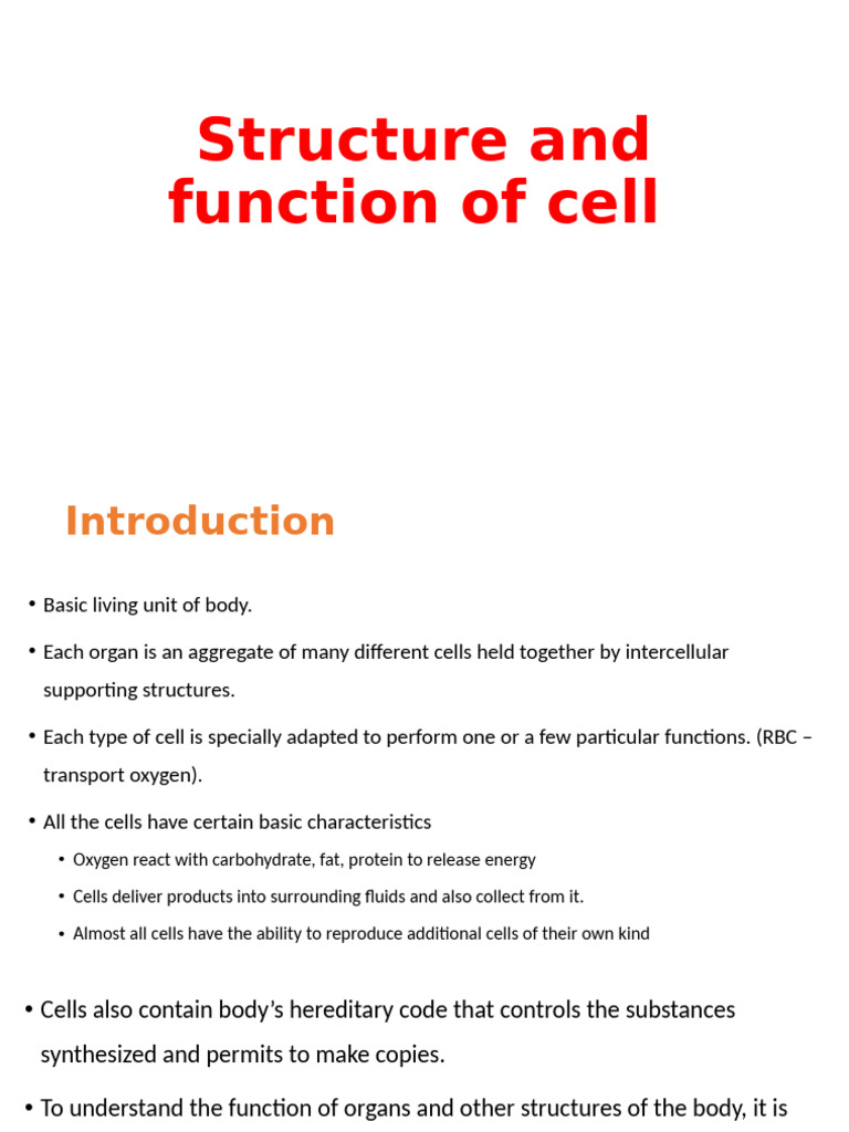 Cell Structure and Function Overview | PDF | Endoplasmic Reticulum ...