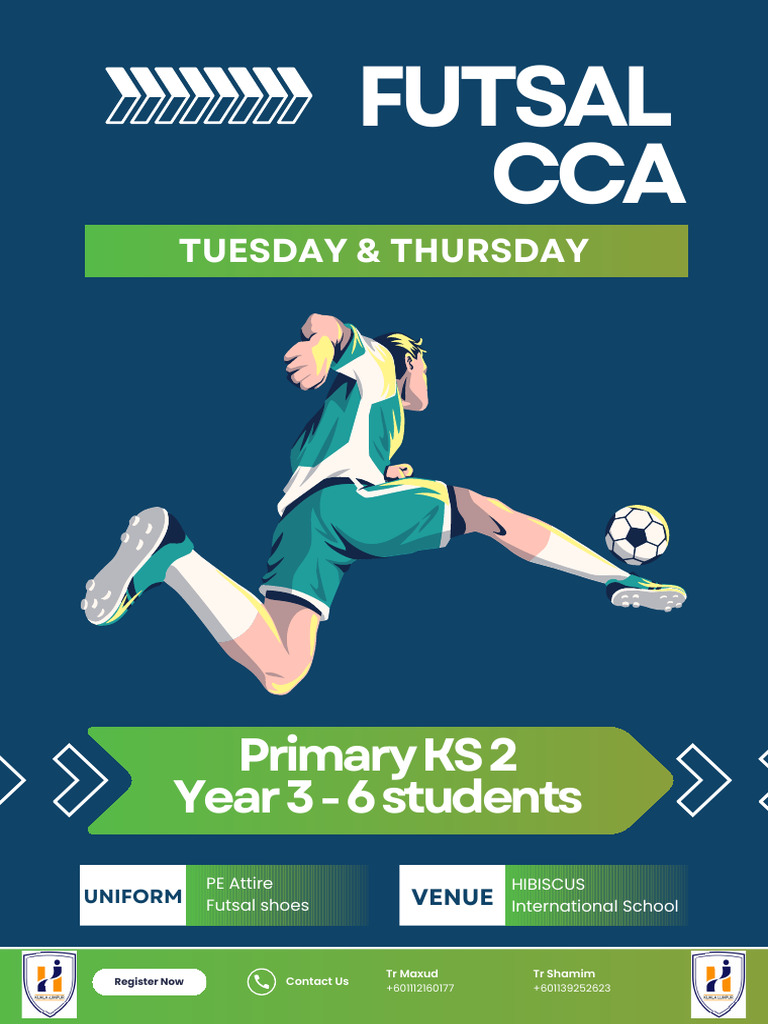 Blue and Green Illustrated Futsal Tournament Flyer (297 X 420 MM) | PDF