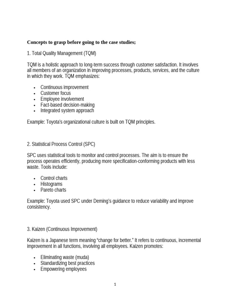 Key Quality Management Concepts Explained | PDF | Six Sigma | Quality ...