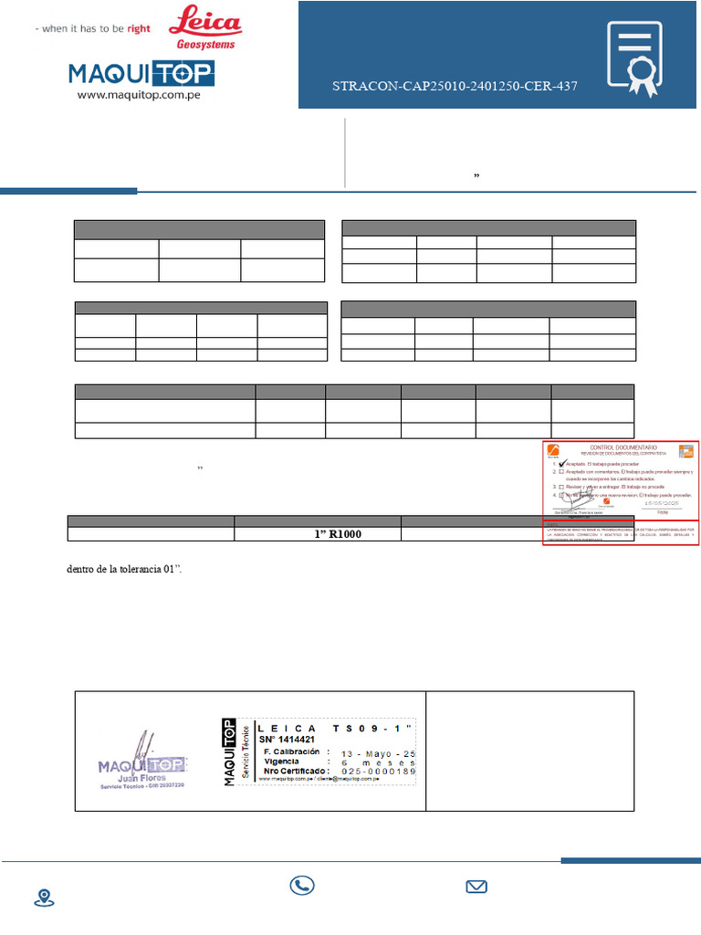 Stracon Cap25010 2401250 Cer 437 | PDF | Metrología | Calibración