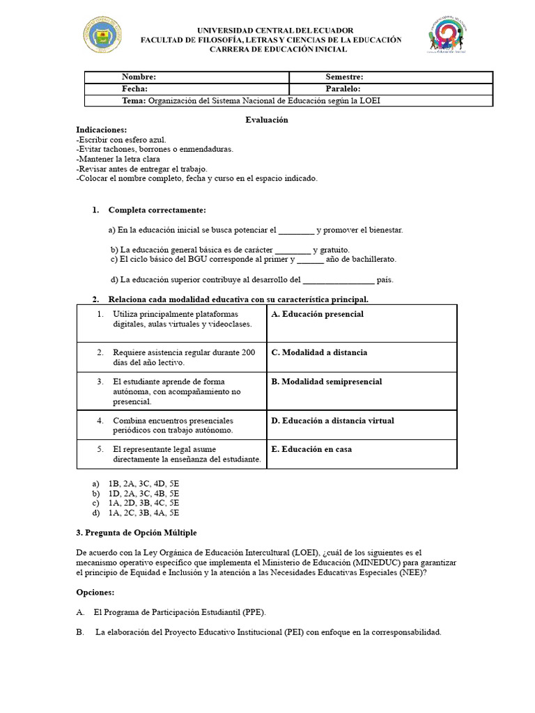 Evaluación del Sistema Educativo en Ecuador | PDF | Plan de estudios ...