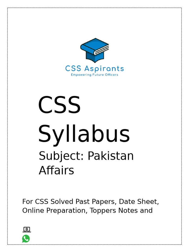 CSS Pakistan Affairs Syllabus Guide | PDF | Pakistan | Two Nation Theory