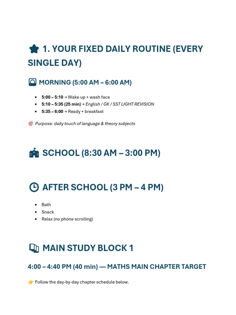 Daily Study Routine for AISSEE Success | PDF | Mathematics