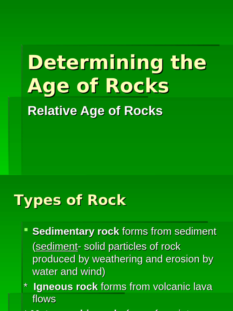 Understanding Rock Age and Types | PDF | Rock (Geology) | Sedimentary Rock