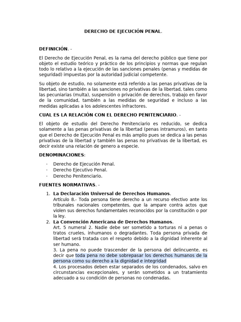 Clases Derecho Ejecución Penal | PDF | Prisión | Caso de ley