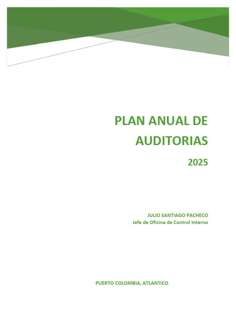 Plan Anual de Auditorias 2025 - Alcaldia de Puerto Colombia | PDF ...
