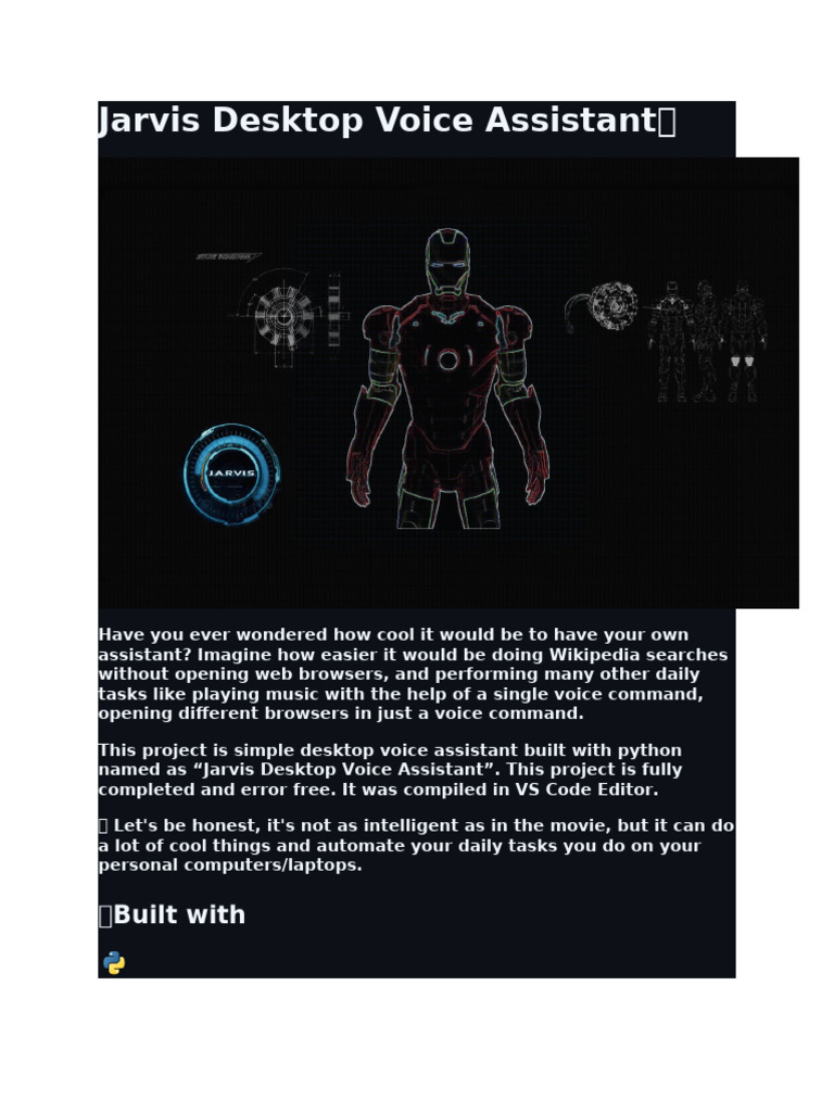 Jarvis Desktop Voice Assistant Guide | PDF | Software Repository ...