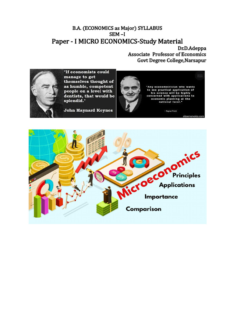 B.A. Economics Microeconomics Syllabus | PDF | Utility | Economics