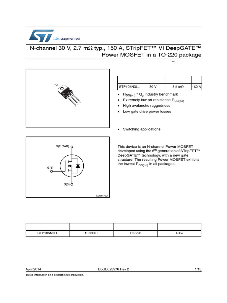 ds | PDF | Field Effect Transistor | Intellectual Property