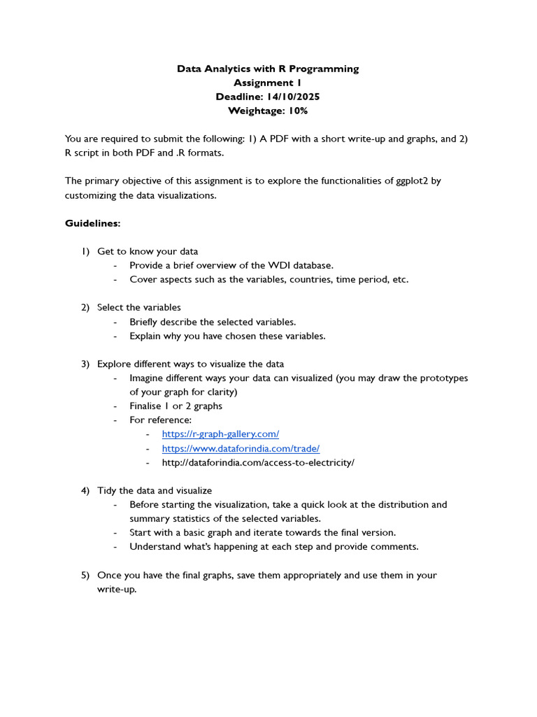 R Programming Data Visualization Assignment | PDF