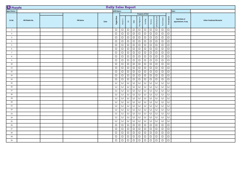 Daily Sales Report Template | PDF