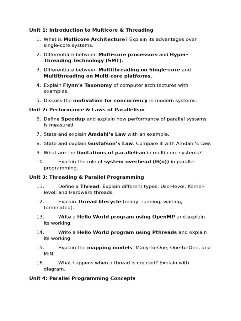Multicore Architecture & Parallel Programming Guide | PDF | Parallel ...