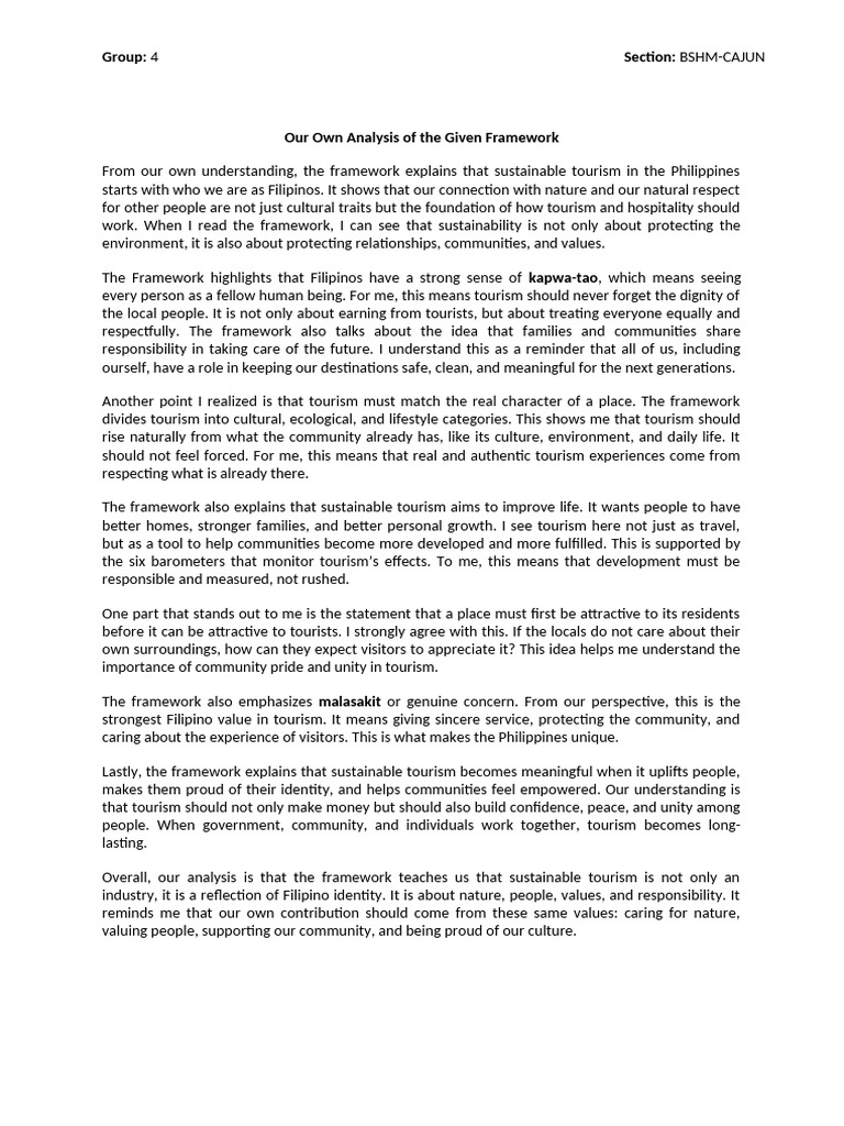 My Own Analysis of The Given Text | PDF | Tourism | Psychology