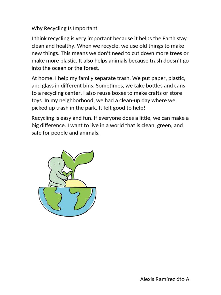 The Importance of Recycling for Earth | PDF