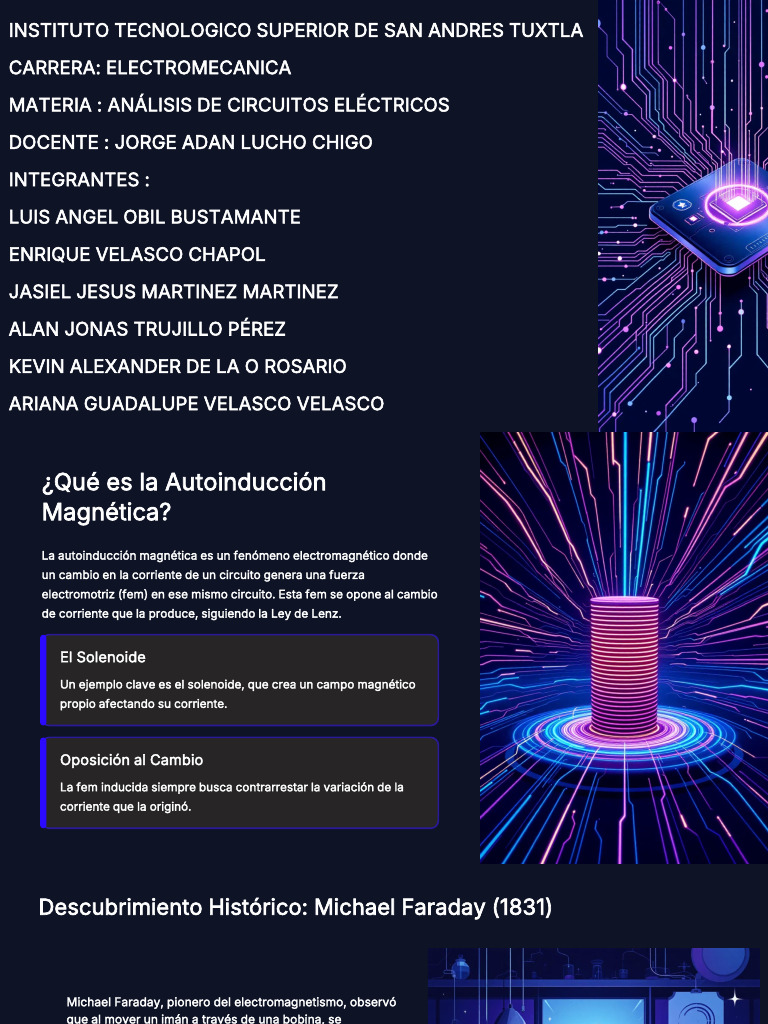 Autoinducción Magnética en Circuitos Eléctricos | PDF | Inductor ...