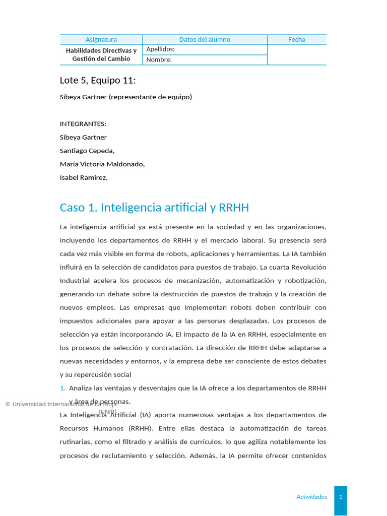 Impacto de la IA en RRHH y Talento | PDF | Inteligencia artificial ...