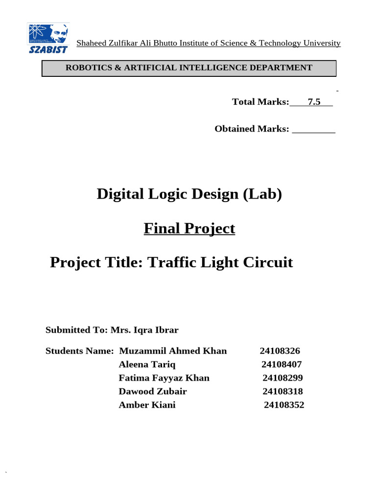 Traffic Light Circuit Project Overview | PDF | Traffic Light | Logic Gate