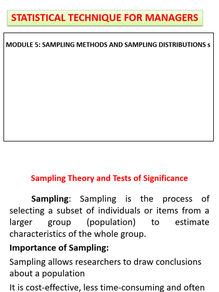 Sampling Methods and Hypothesis Testing | PDF | Type I And Type Ii ...