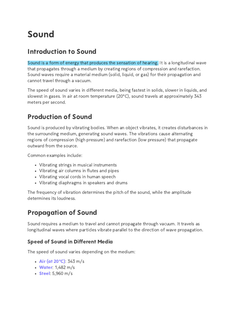 Sound Physics | PDF | Sound | Resonance