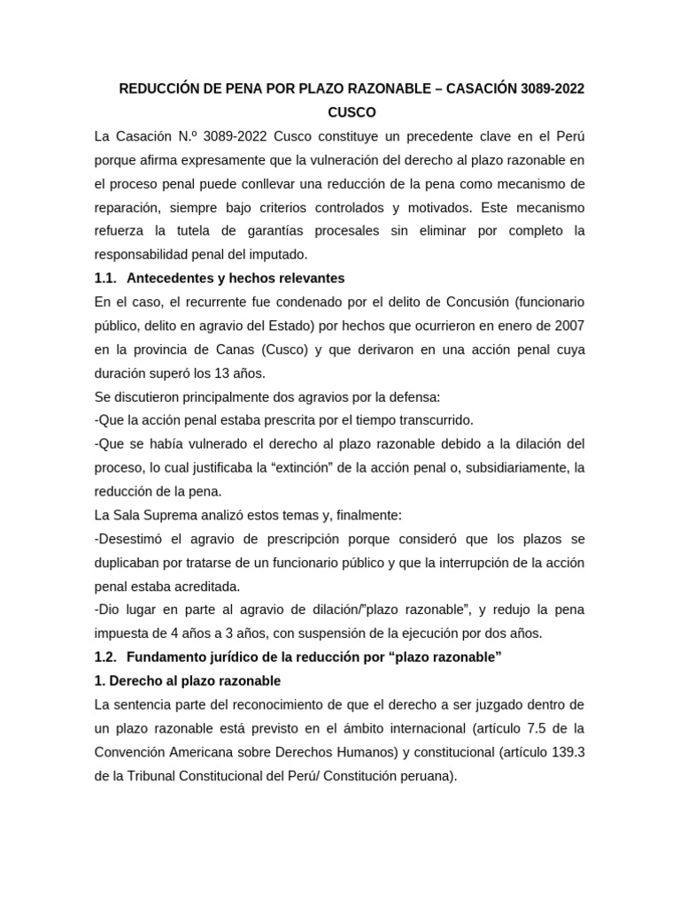 Reducción de Pena por Plazo Razonable | PDF | Castigos | Ley procesal
