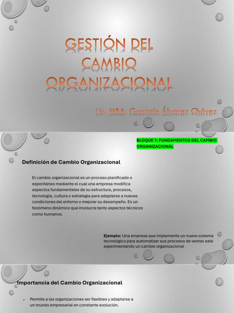 Gestión del Cambio Organizacional | PDF | Análisis FODA | Business