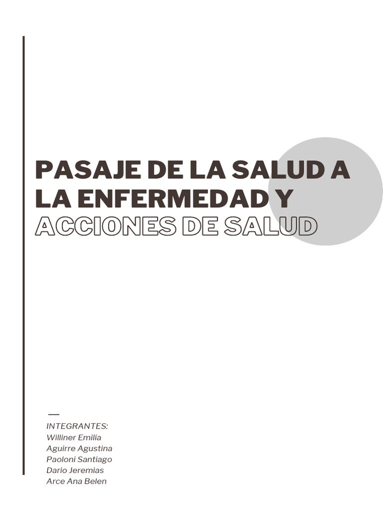 Pasaje de La Salud A La Enfermedad y PDF | PDF | Asistencia sanitaria ...
