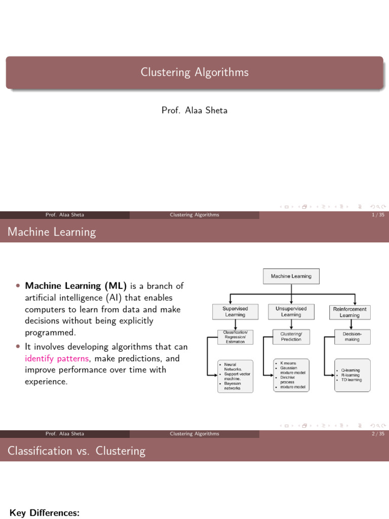 Overview of Clustering Algorithms | PDF | Cluster Analysis | Image ...