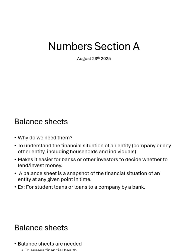 Numbers Section A - Balance Sheets | PDF | Equity (Finance) | Balance Sheet