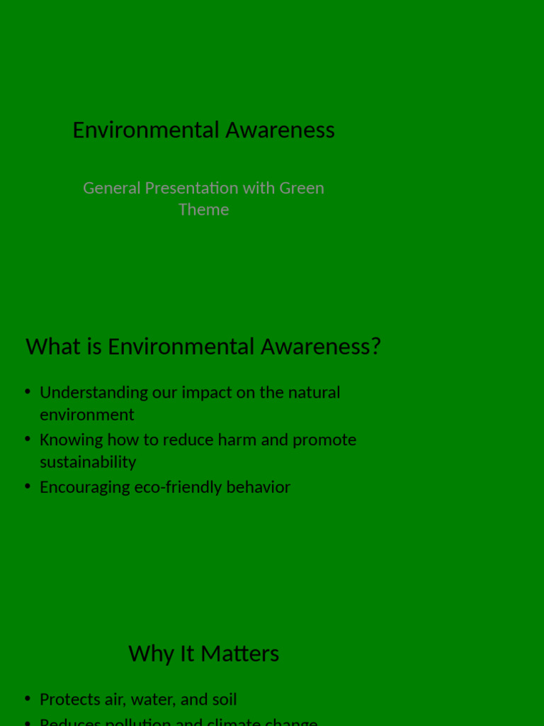 Understanding Environmental Awareness | PDF