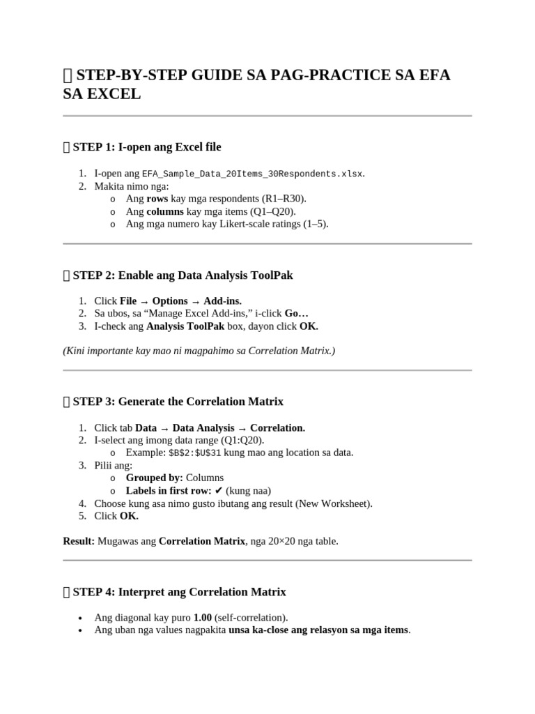 ? Step For Excel Practice | PDF