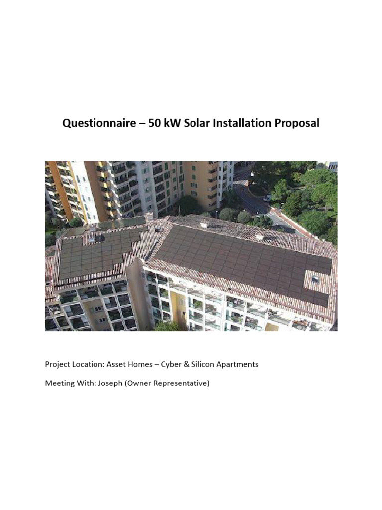 Questionnaire Solar | PDF