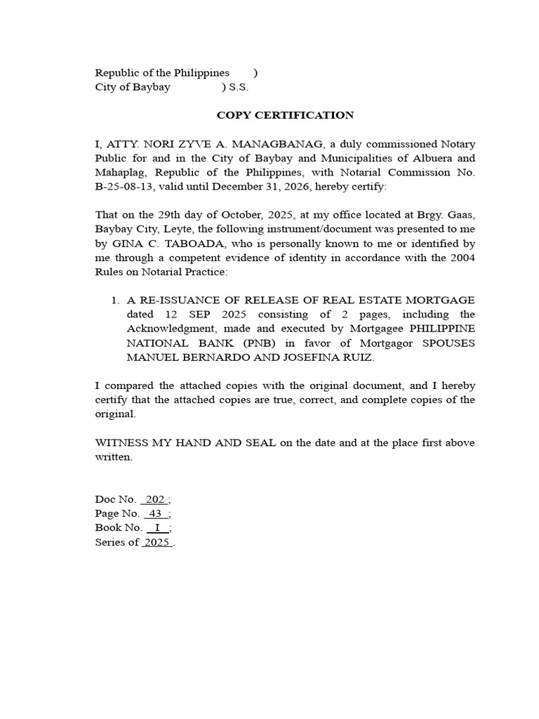 Copy Certification | PDF